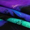 1 Yard Silk Charmeuse Fabric Black, Mint and Purple Painterly Abstract Italian Print 53 Inch Width